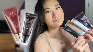 BB CREAM REVIEW  Natural to Full Coverage Korean BB Creams [upl. by Enneyehs]