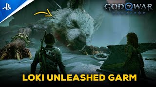 God of War Ragnarok  Atreus Loki Unleashed Garm at Helheim [upl. by Pyotr]