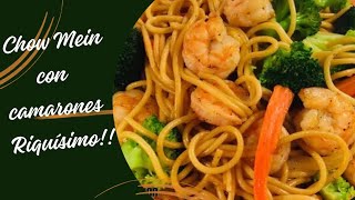 CHOW MEIN con camarones una delicia total [upl. by Ylrebmi]