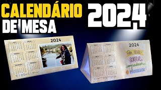 CALENDÁRIO DE MESA 2024  PASSO A PASSO ARTE GRATIS [upl. by Hanni]