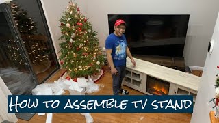 Assembling TV stand with fireplace [upl. by Ilatfen38]