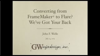 Official Webinar Converting From FrameMaker to Flare Weve Got Your Back [upl. by Lashar394]