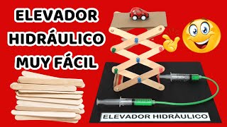 COMO HACER UN ELEVADOR HIDRÁULICO FÁCIL  PRINCIPIO DE PASCAL [upl. by Philippe84]