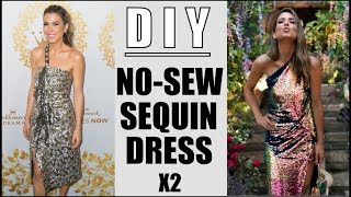 DIY How To Make 2 NO SEW Sequin Dresses RED CARPET  By Orly Shani [upl. by Berstine202]