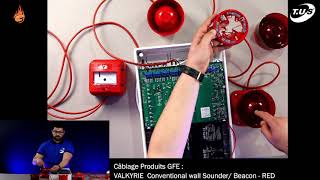 Câblage Produits GFE  VALKYRIE Conventional Wall SounderBeacon  Red [upl. by Aneerak667]