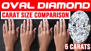 OVAL DIAMOND Carat Size Guide Visual Example on Hand 05 1 Carat 2 3 Carat 4 5 Carat Examples [upl. by Dorian147]