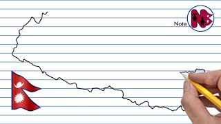 How to Draw Map of Nepal Easy नेपालको नक्शा ।🇳🇵 [upl. by Verile]