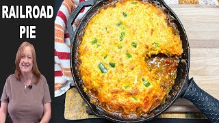 Railroad Pie A Ground Beef amp Cornbread Casserole [upl. by Irallih576]