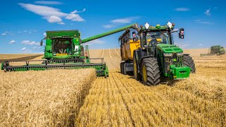 🌾 Žatva Harvest 2022  John Deere 670i  2x John Deere T660i [upl. by Aerdnael]