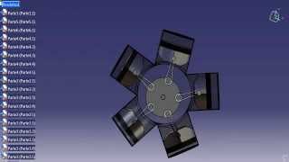 MOTORE RADIALE SIMULAZIONE AL CATIA V5 R18 [upl. by Ailehs607]