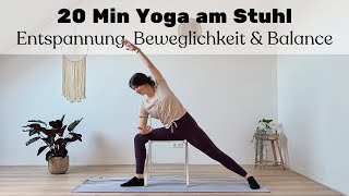 LIVE 20 MIN SANFTES YOGA AM STUHL  für den ganzen Körper Dehnen Entspannen amp Balance [upl. by Haldes]