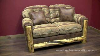 Beartooth Aspen Upholstered Log Loveseat from LogFurniturePlacecom [upl. by Annaiek]