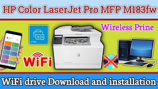 How to download and install HP Color LaserJet Pro MFP M183fw printer wifi driver on windows Mobile [upl. by Adkins]