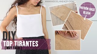 PASO A PASO PATRÓN BASE BLUSA  TOP TIRANTES [upl. by Veno]