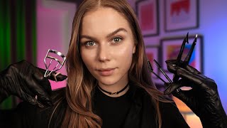 ASMR Doing Your Eyebrows and Lashes Brushing coloring tweezing Beautician RP Personal Attention [upl. by Deryl]