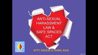 ANTISEXUAL HARASSMENT LAW amp SAFE SPACES ACT [upl. by Coreen]