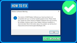 Fix The Version of AMD Radeon Software You Have Launched is not compatible with the graphic driver [upl. by Omor]