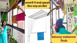 Balconylaundry organiser budget friendly New style पहली बार ऐसा कपड़ा सुखाने वाला देखा😳👌 [upl. by Oirretno]