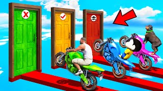 SHINCHAN AND FRANKLIN TRIED CHOOSE THE RIGHT DOOR CHALLENGE IN GTA 5 [upl. by Zedekiah]