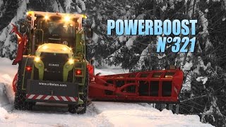 A bord de l’imposant tracteur de déneigement du Grand Bornand   PowerBoost N°321 22012016 [upl. by Cheatham]