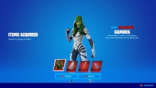 HOW TO GET NEW GAMORA SKIN IN FORTNITE [upl. by Annodal]