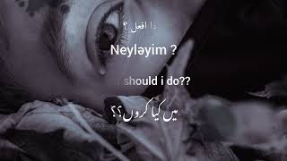 Yandim Ay Aman  Lyrics with Urdu  English  Arabic Subtitles  Slowed  Reverb  Sad song [upl. by Tahpos489]