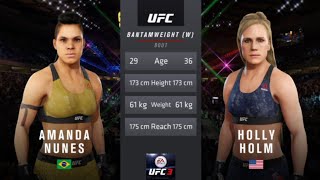 Amanda Nunes vs Holly Holm  UFC 296  Gameplay amandanunes hollyholm ufc3 ufcfightnight ufc [upl. by Atir]