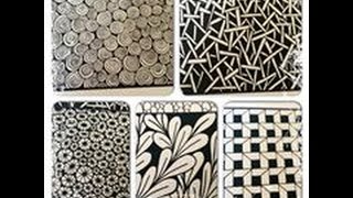 ♥ Idées Zentangle n°1 ♥ 6 motifs différents faciles à reproduire ♥ [upl. by Trixie939]