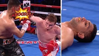 Incredible slowmo Canelo Alvarezs BRUTAL knockout of Amir Khan [upl. by Suhploda330]