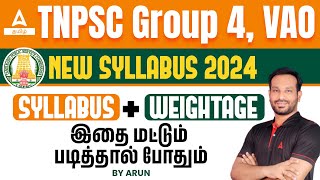 TNPSC Group 4 Syllabus 2024 In Tamil  Group 4 Syllabus  Group 4 Unit Wise Weightage [upl. by Erv]