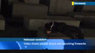 Drunk Germans urinate on Berlin Holocaust Memorial distressing video taken on New Years Eve [upl. by Liagabba]