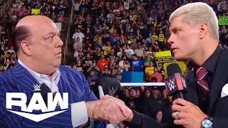 Cody Rhodes Roasts The Rock Makes a Deal with Paul Heyman  WWE Raw Highlights 31824  WWE on USA [upl. by Aleik]