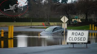 Flooding in the Pacific Northwest  Flying over floodwaters in Southwest Washington [upl. by Wilder]