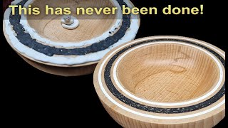 Easy Woodturning project  Milliput bowl inlay [upl. by Enomrej]