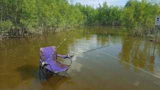 DIY Redneck Fishing Rod Holders 🎣 How to turn a folding chair in to rod holders [upl. by Ardnohsed]