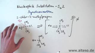 Die Nucleophile Substitution  SN2Mechanismus Reaktionsmechanismen Organik [upl. by Fernald]