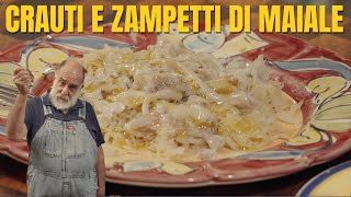 ZAMPETTI DI MAIALE E CRAUTI FERMENTATI FATTI IN CASA  La ricetta di Giorgione [upl. by Aiciruam]