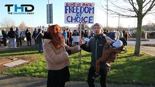 Protest at Queens Hospital over the NHS Vaccine Mandate [upl. by Azarria459]