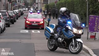 KleinfahrzeugWerkstattwagen BF Karlsruhe  Krad Polizei bei einem Marathon [upl. by Jaymie]