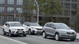 2018 Skoda Karoq vs 2018 Seat Ateca vs 2018 Peugeot 3008 [upl. by Roach]