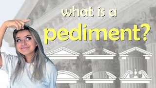 What is a pediment Definition of a PEDIMENT seen in architecture and pediment components [upl. by Adnalue445]