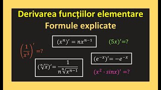 Derivarea functiilor elementare exercitii formule derivate bac clasa a 11 aInvata Matematica Usor [upl. by Eiramac733]