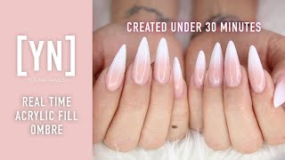 Real Time  Acrylic Fill Ombre  Done In Under 30 Minutes [upl. by Onairpic]