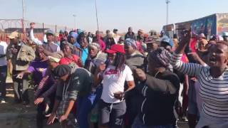 Marikana residents are protesting outside the eMbalenhle Police Station [upl. by Etnahsal]