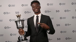 🏆 Bukayo Saka announced as PFA Young Player of the Year  interview [upl. by Tija341]