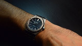 AP Royal Oak 15400 Blue dial  Review and wrist shot on 65quot wrist  Hafiz J Mehmood [upl. by Fari122]