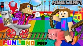 Duddy amp Chase go to FUNLAND 3 Minecraft Amusement Park Map FGTEEV Theme Park Mod Gameplay [upl. by Kciderf473]