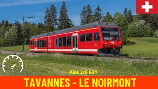 Cab Ride Tavannes  Le Noirmont Jura Railways Switzerland train drivers view in 4K [upl. by Corey]