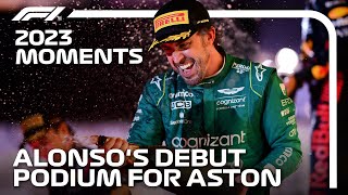 Alonso Comes to Life Reacting to Aston Martins Dream Bahrain Podium [upl. by Ak]