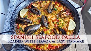 Authentic Spanish Seafood Paella Recipe  Colab With Best Bites Forever [upl. by Naux749]